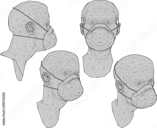 Photos Vector sketch illustration of Safety Respirator Half Face Dust Mask design to pr