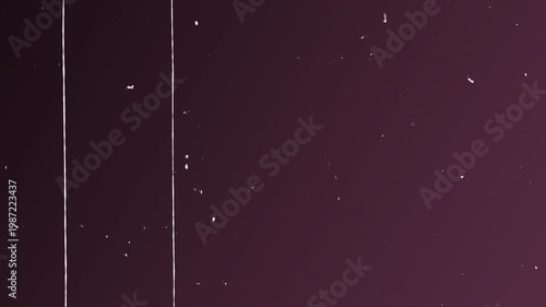 Authentic vintage film overlay featuring flickering vertical scratches, dusty textures, and gritty analog grain over a dark magenta background for nostalgic and cinematic retro video editing projects