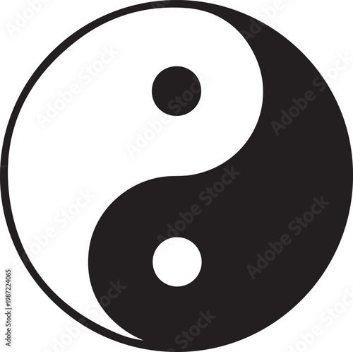 Yin and yang symbol representing ancient chinese philosophy of harmony and balance in nature