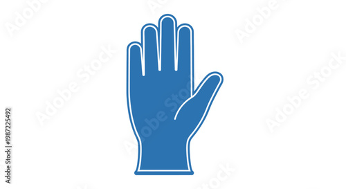 Blue Hand Icon Graphic Symbol.
