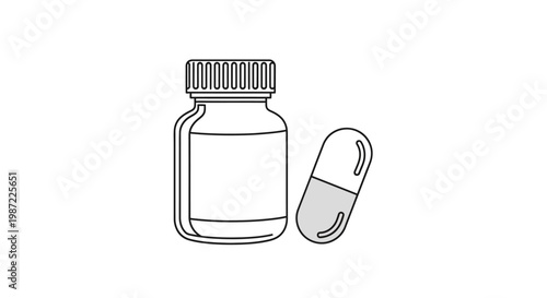 Pill bottle with a capsule.