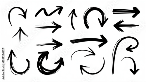 Arrow Doodle Set Hand Drawn Arrows Sketch Vector Collection