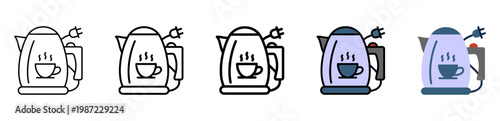 Kettle Icon With Differences and Colors