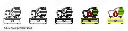 Stove Icon With Differences and Colors