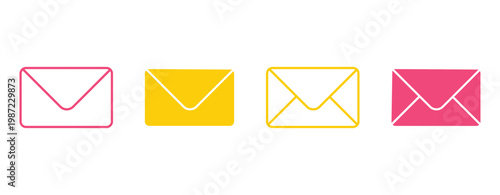 3d illustration of cmyk ink cartridges with splashes and color cubes featuring a vector email envelope icon button for web business communication and internet messages