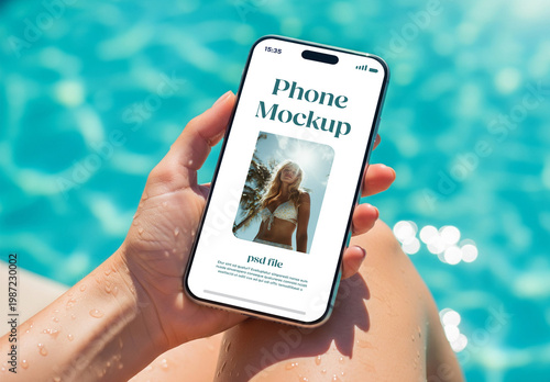Summer style smartphone mockup