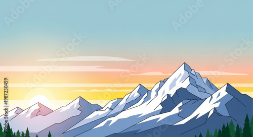 mountain landscape with snow