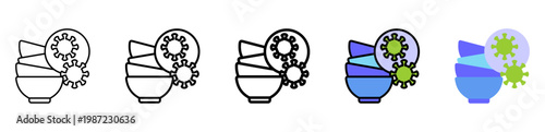Bowls Icon With Differences and Colors