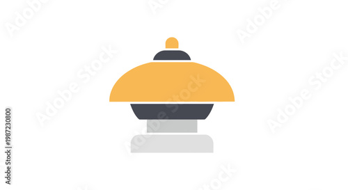 Hotel Reception Desk Bell Vector Illustration, Flat Style Graphic Icon for Hospitality and Concierge Services