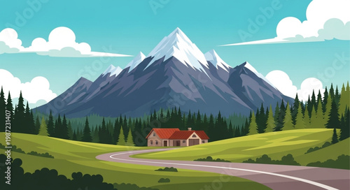 landscape with mountains