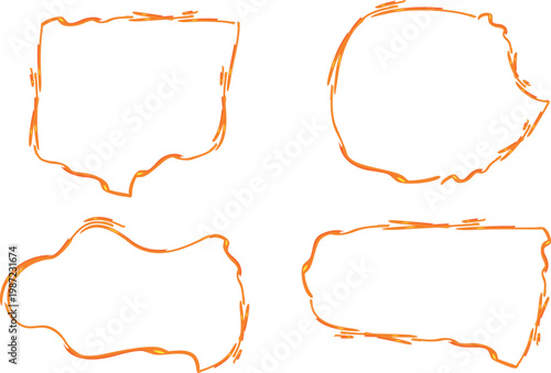 doodle hand drawn stylized collection of speech bubbles