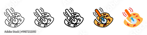 Pizza Cutter Icon With Differences and Colors