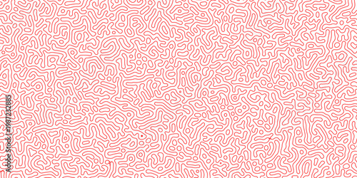 Abstract truing organic wallpaper Turing reaction diffusion monochrome seamless pattern with chaotic motion. Generative algorithm psychedelic background. Reaction-diffusion or truing pattern formation