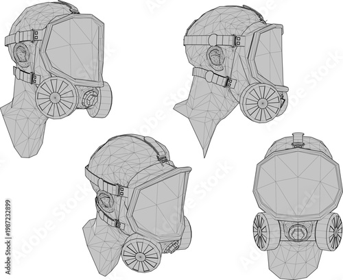 Vector sketch illustration of Safety Respirator Half Face Dust Mask design to prevent infectious diseases