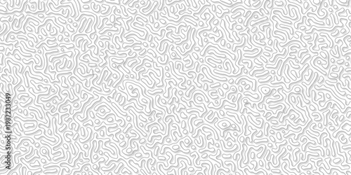 Abstract truing organic wallpaper Turing reaction diffusion monochrome seamless pattern with chaotic motion. Generative algorithm psychedelic background. Reaction-diffusion or truing pattern formation