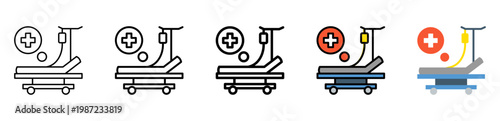 Hospital Bed Icon With Differences and Colors
