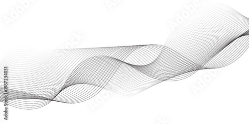 Abstract wave digital element for certificate design. Curved wavy lines design
