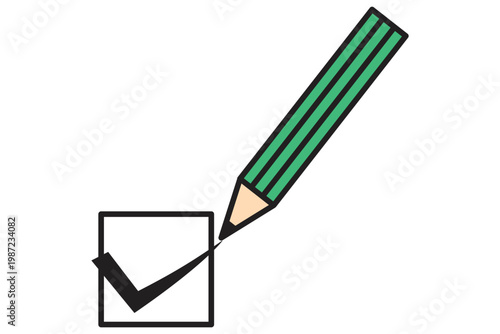 An illustration of a pencil checking a checkbox