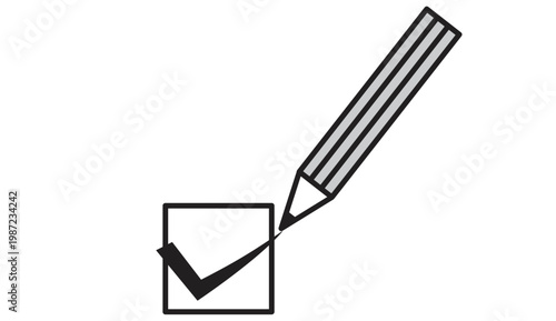 An illustration of a pencil checking a checkbox