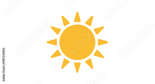Simple Yellow Sun Icon Graphic.