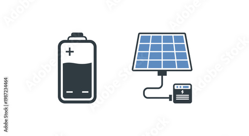 Solar panel and battery charging system.