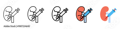 Nephrology Icon With Differences and Colors