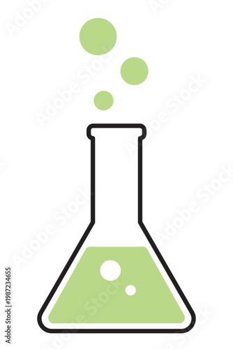 An illustration of liquid in a flask
