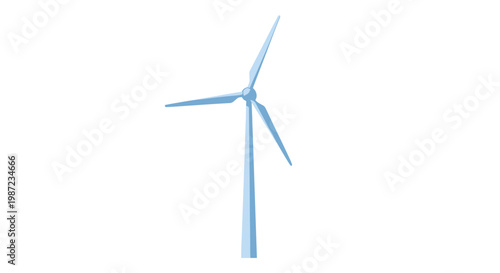 Wind turbine with three blades spinning.