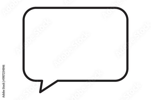 A black line-drawn speech bubble-shaped frame