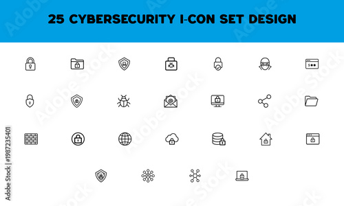  25 Essential Security & Data Protection Icon Set