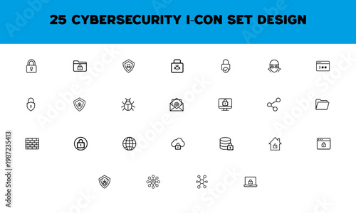  25 Essential Security & Data Protection Icon Set