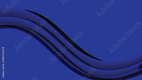 Minimalist abstract deep blue background with flowing wave gradient motion modern vector illustration design