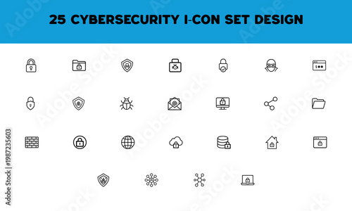  25 Essential Security & Data Protection Icon Set