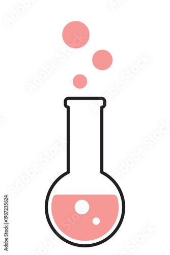 An illustration of liquid in a round flask