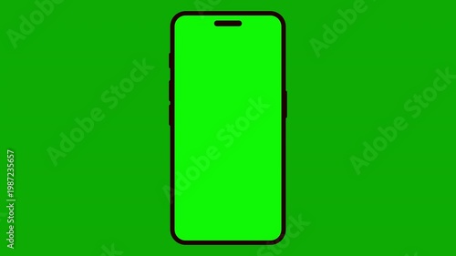 Smartphone mockup with green screen. perfect for chroma key video editing, app presentation, and product promotion. 4k video.