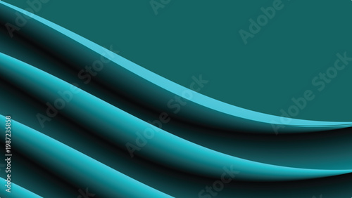 Minimalist abstract teal turquoise flowing wave gradient layered motion modern background vector illustration design