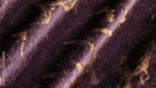 Abstract Purple and Gold Texture with Diagonal Lines and Mottled Pattern.