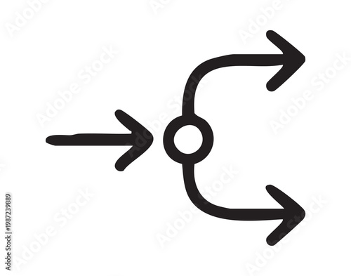 Graphical workflow diagram. Flowchart of decision pathways. Visual representation of routing and planning choices. Diagram illustrating branching paths and user experience map design
