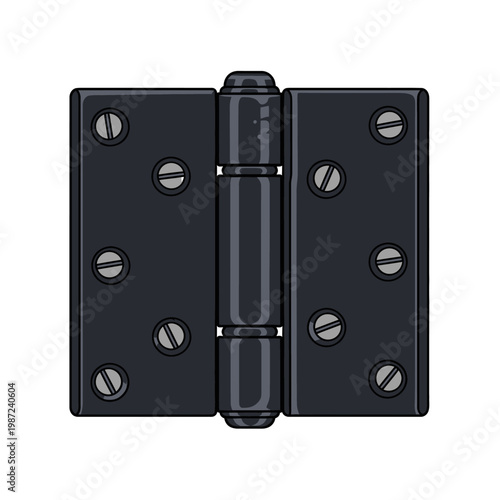 Heavy-duty hinge with multiple mounting screws for secure door or panel attachment