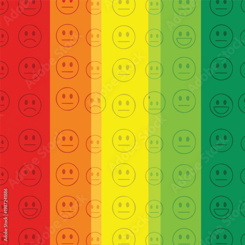 Rainbow smiley faces, colorful emoticon pattern, vibrant LGBTQ pride background, smiling icons
