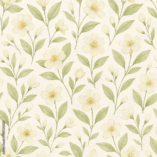 seamless floral background. Jasmine floral patter best for ceiling and fabrics