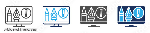 computer graphics icon set multi concept