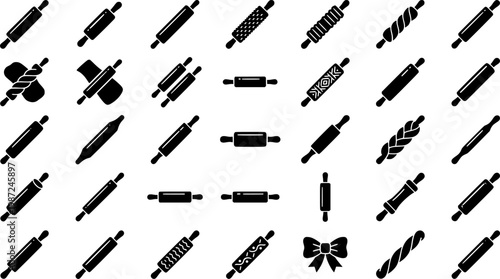 Shoelace Icon Set. Shoelace Variants. Line icon set of Shoelace
