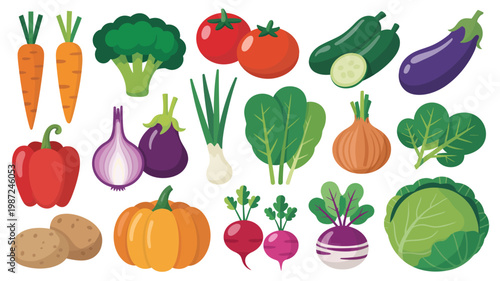 A colorful assortment of fresh vegetables and fruits is displayed including carrots tomatoes broccoli zucchini and leafy greens high quality professional detailed modern elegant stylish clean