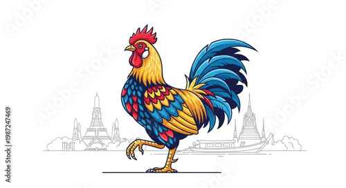 rooster isolated on white background