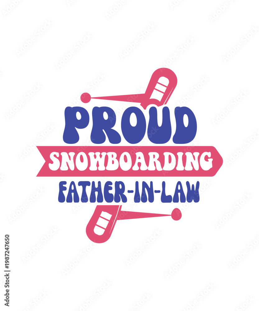 Fototapeta premium Proud Snowboarding Family Svg Design Bundle