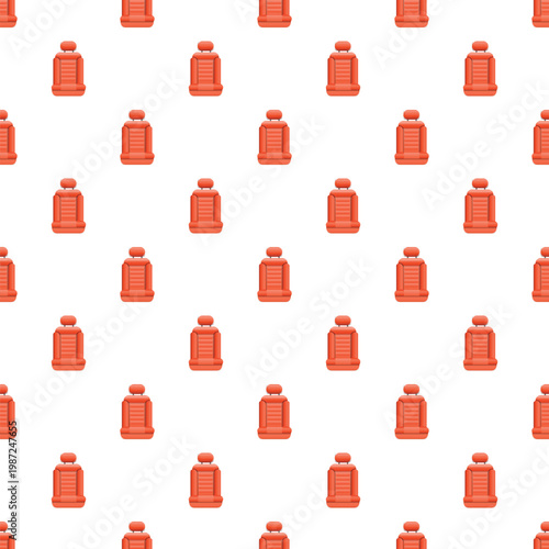 Repeating red car seat pattern creating a comfortable, safe, and modern automobile upholstery background