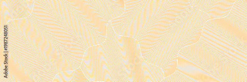Yellow instant noodle, pasta and spaghetti texture with geometric wavy lines. Ramen, pasta vector pattern. Background abstract food illustration