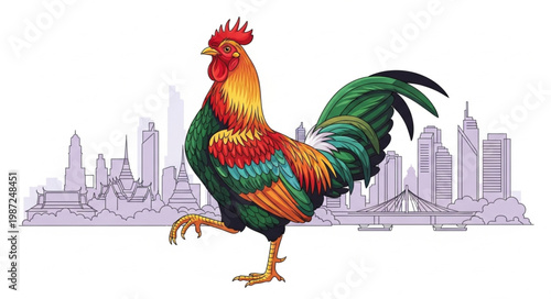 rooster isolated on white background