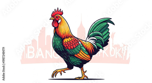 rooster isolated on white